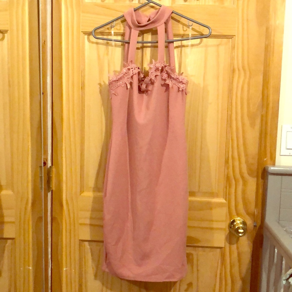 A  dress pink pale.